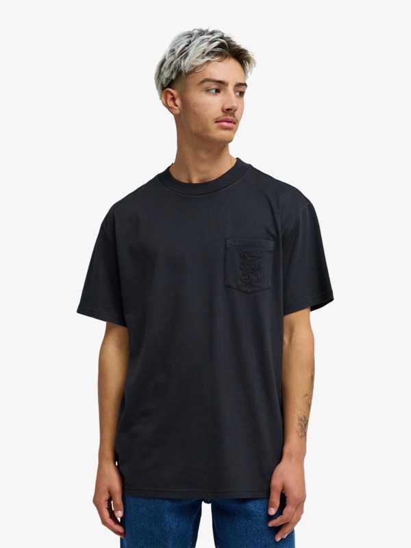 Quiksilver - Oxni Washed - Camiseta de manga corta Negro Hombre