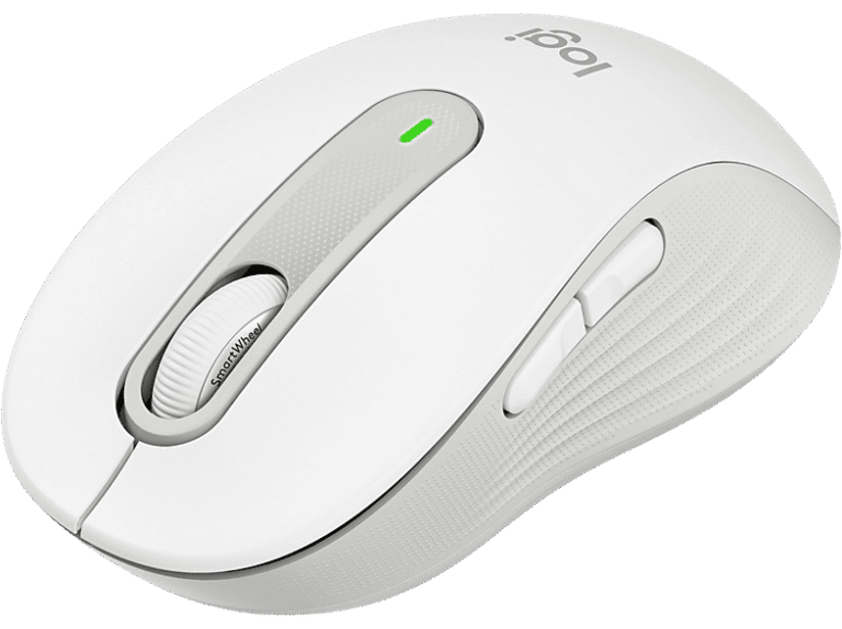 Ratón inalámbrico - Logitech M650 Signature, Clics silenciosos, Botones personalizables, Bluetooth-USB, Multisistema, Pilas 2 años, Blanco