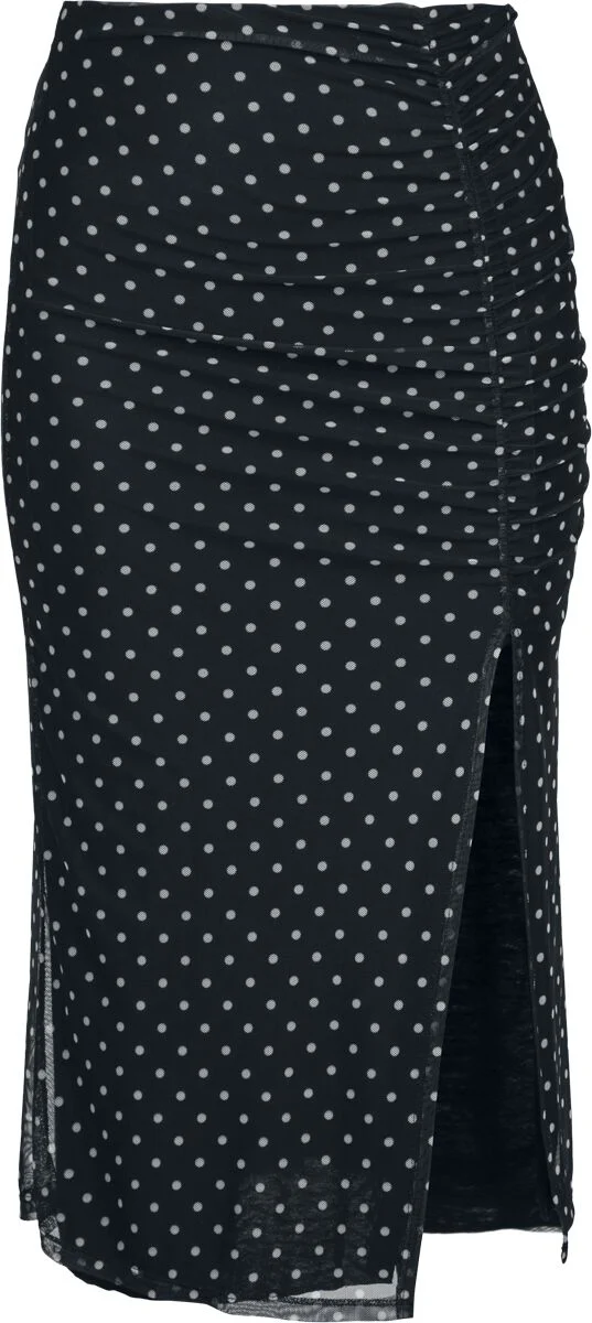Red by EMP Falda hasta la rodilla de RED by EMP - Falda básica con estampado de lunares - S L - para Mujer - Negro