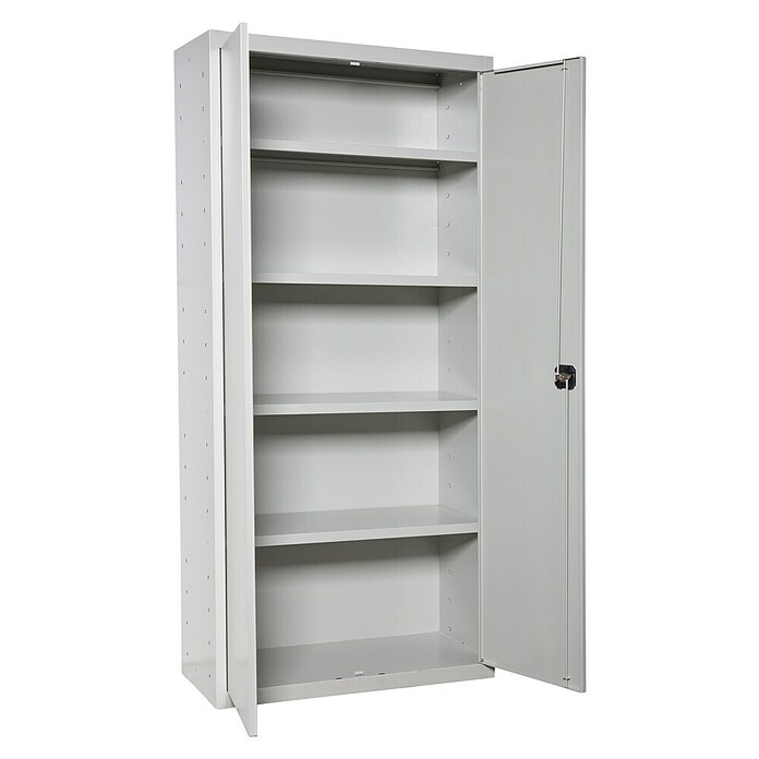 Regalux Armario multiusos metálico (L x An x Al: 40 x 80 x 180 cm, Gris)