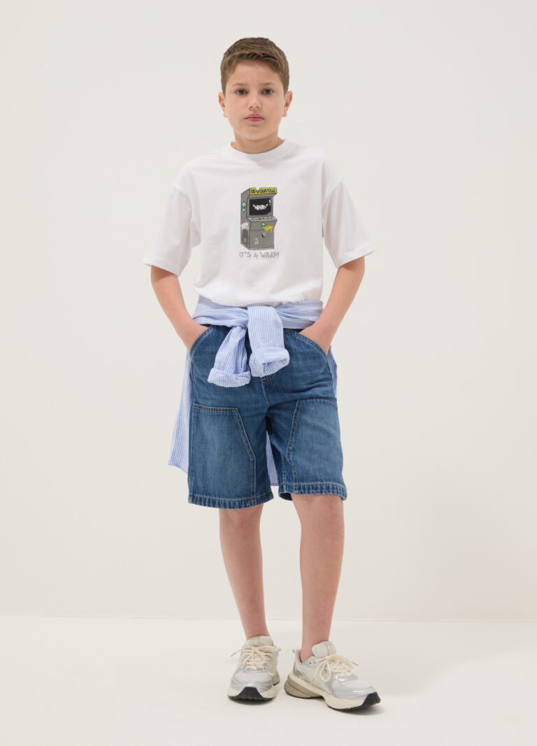 Republic OF DENIM Short Vaquero Azul Para Niño En Mezcla De Algodón, Corte Recto, Con Bolsillos, Niño, Azul vaquero, Talla: 10-11