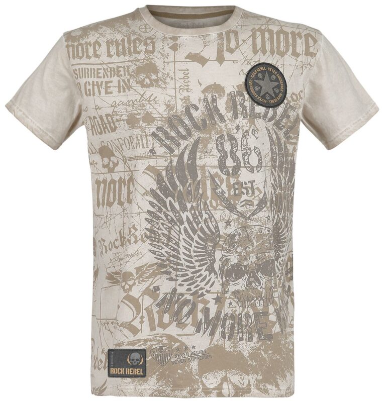 Rock Rebel by EMP Camiseta de Rock Rebel by EMP - Rebel Soul - S XXL - para Hombre - Beige