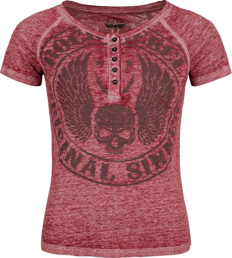 Rock Rebel by EMP Camiseta de Rock Rebel by EMP - Skulls & Details - S XXL - para Mujer - Burdeo