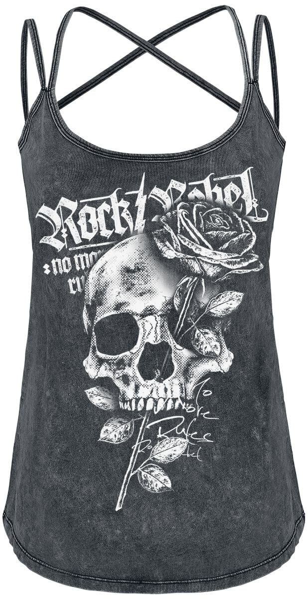 Rock Rebel by EMP Top de Rock Rebel by EMP - Top Vintage Wash - S 5XL - para Mujer - Gri