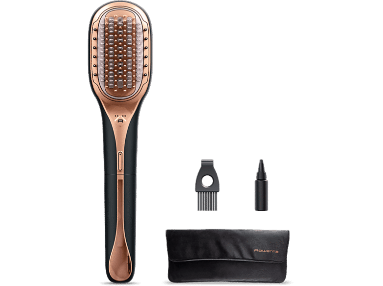 Rowenta Cepillo reparador de cabello - Rowenta Hair Therapist™ , Repara la fibra capilar, Tecnología Thermal Care, Revestimiento Keratin, Negro