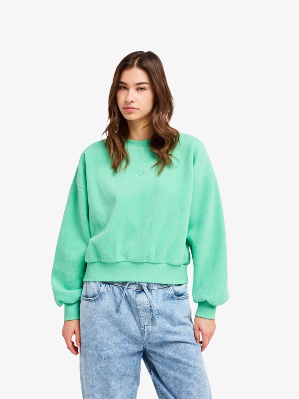 Roxy Chill Story - Polar de sherpa Verde Mujer