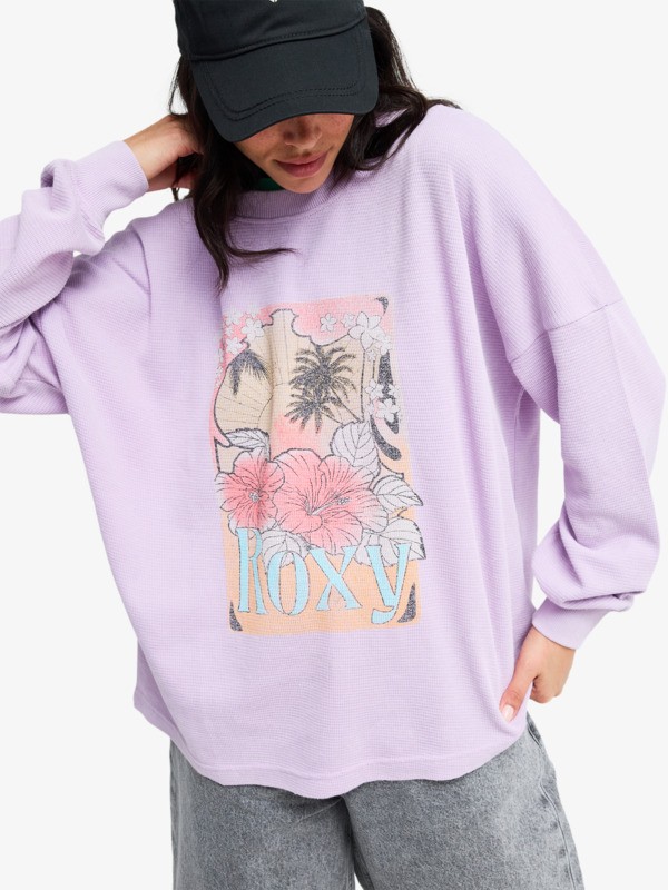 Roxy Eastside Midweight - Camiseta de Manga Larga Morado Mujer
