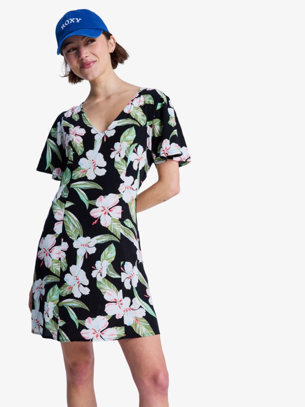 Roxy Fresh Breeze Mini - Vestido de Manga Corta Negro Mujer