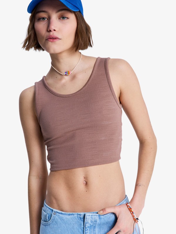 Roxy Good Keepsake - Top Crop Sin Mangas Marrón Mujer