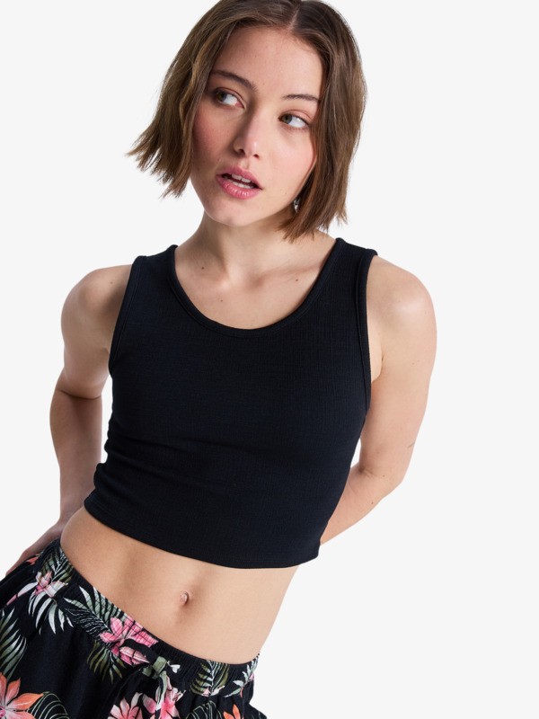Roxy Good Keepsake - Top Crop Sin Mangas Negro Mujer