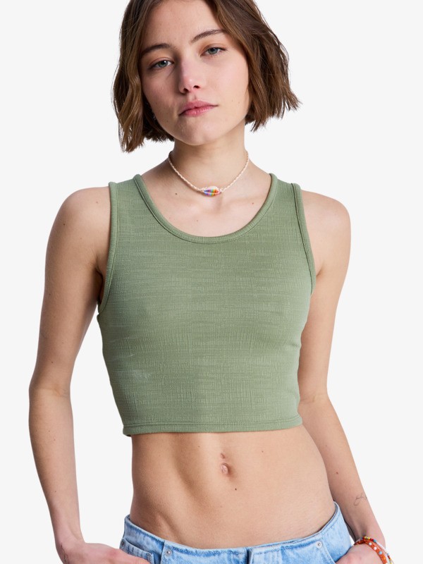 Roxy Good Keepsake - Top Crop Sin Mangas Verde Mujer