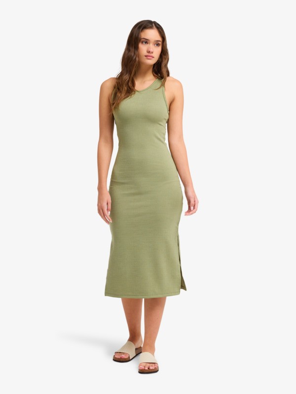 Roxy Good Keepsake - Vestido de Longitud Media Verde Mujer