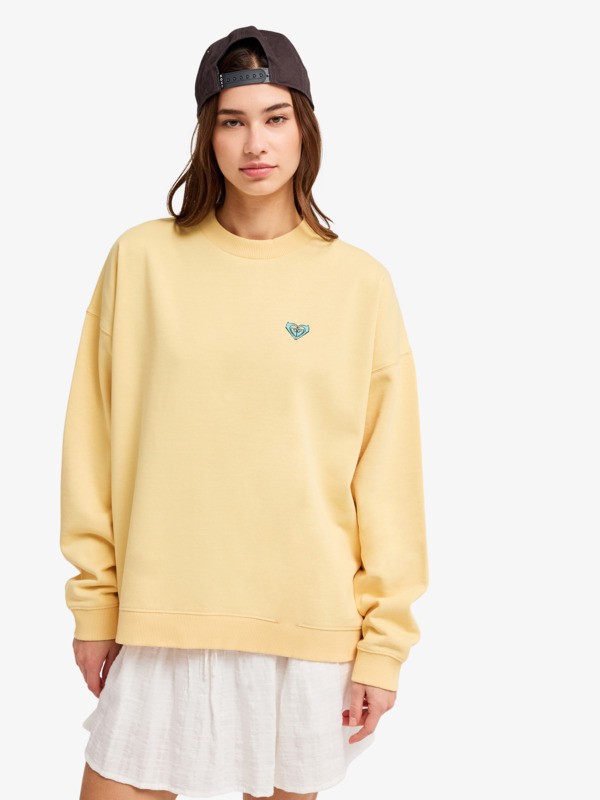 Roxy Lineup Oversized - Sudadera Extra-Grande Amarillo Mujer