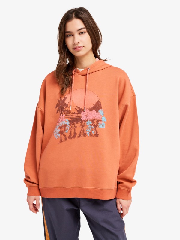 Roxy Lineup Oversized - Sudadera oversize con capucha Naranja Mujer