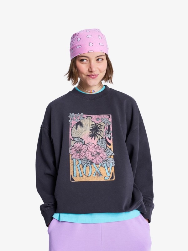 Roxy Lineup Terry - Sudadera Negro Mujer