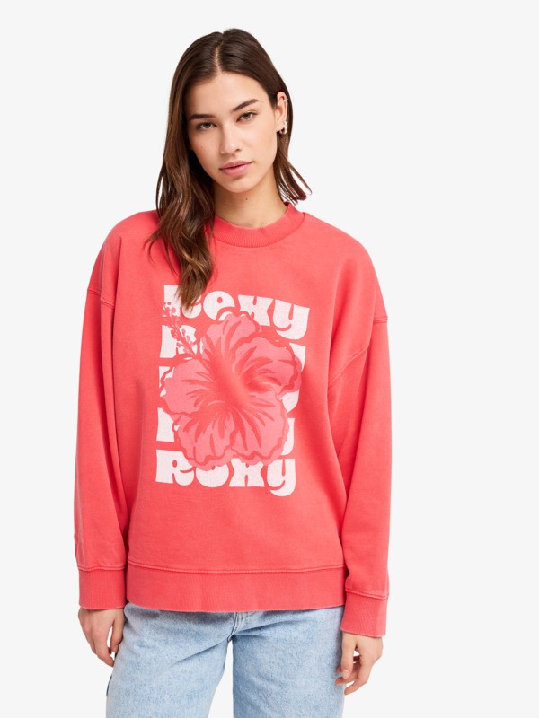 Roxy Lineup Terry - Sudadera Rojo Mujer