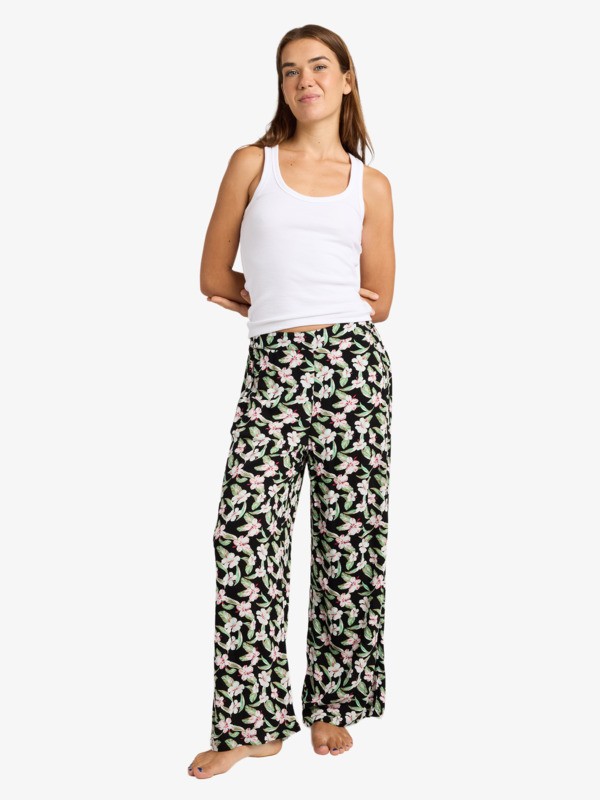 Roxy Midnight Avenue Crepe - Pantalón largo Negro mujer