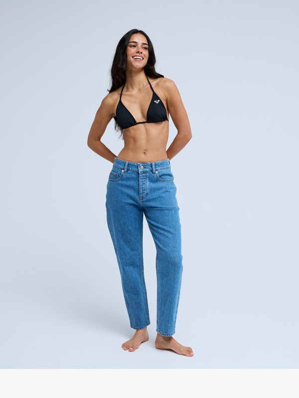 Roxy Moonrise Mid Surf Wash - Vaquero de corte recto Azul Mujer