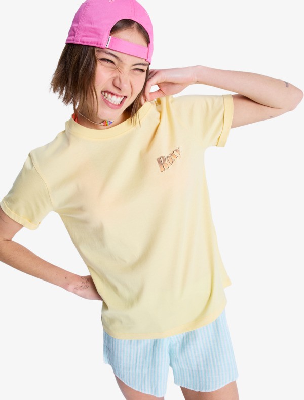 Roxy Oceanregular Poster - Camiseta de manga corta Amarillo Mujer