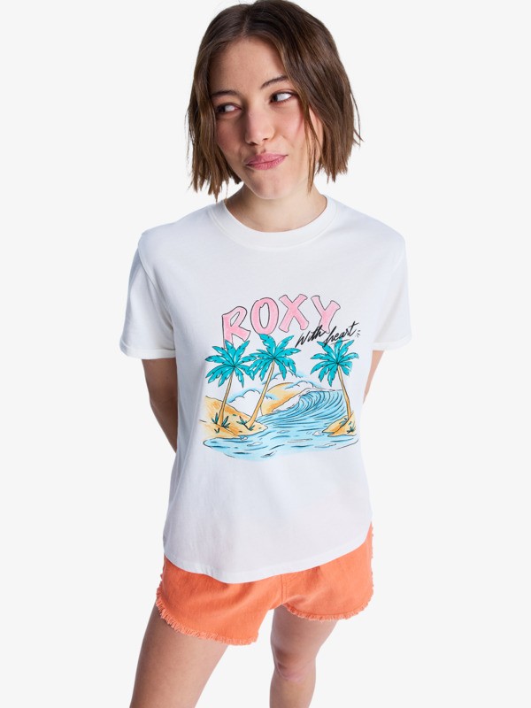 Roxy Oceanregular Poster - Camiseta de manga corta Blanco Mujer