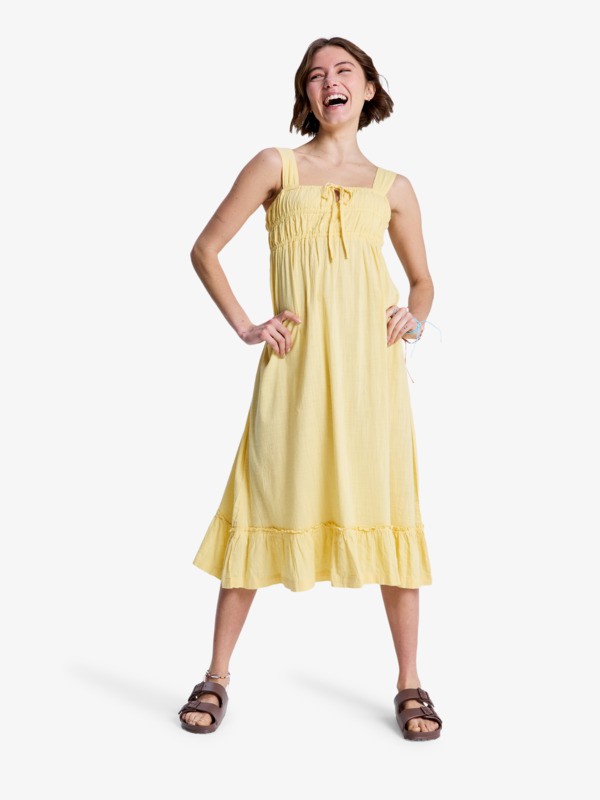 Roxy Paradise Winds - Vestido con corpiño elástico Amarillo mujer