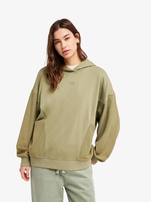 Roxy Power Of Nature - Sudadera oversize con cremallera Verde Mujer