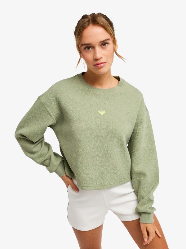 Roxy Rise & Vibe - Sudadera de entrenamiento Verde Mujer