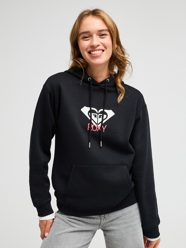 Roxy Surf Stoked Brushed Art - Sudadera con capucha Negro mujer