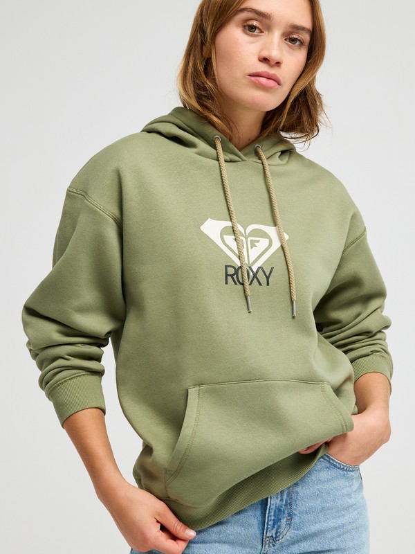 Roxy Surf Stoked Brushed Art - Sudadera con capucha Verde mujer