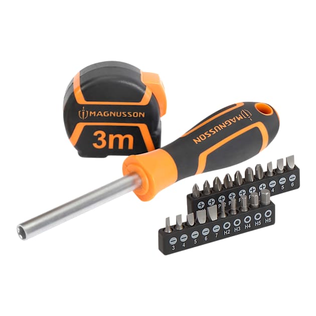 Set flexómetro y destornillador de carraca magnusson