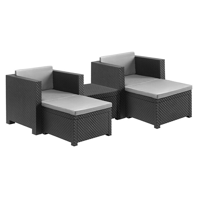 Shaf Conjunto de muebles Sira (5 pzs., Polipropileno, Grafito)