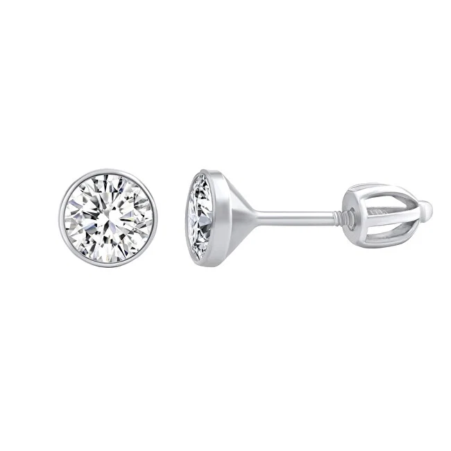 Silvego Pendientes de plata con zirconia de Swarovski de 6 mm SILVEGO70606w