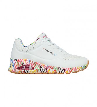 Skechers para mujer. 155506 Zapatillas Uno Loving Love blanco (36), Tela, Plano, Cordones, Casua