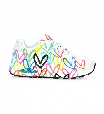 Skechers para mujer. 155507 Zapatillas Uno multicolor, blanco (36), 3 a 5cm, Cordone
