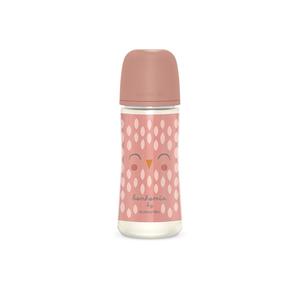 Suavinex Bonhomia biberón con tetina sx pro +6 meses 360ml pluma rosa