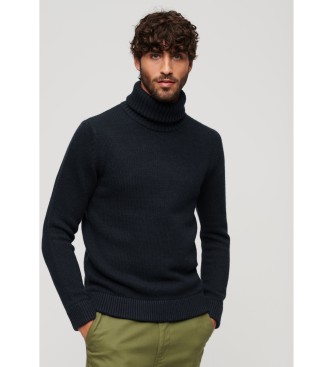 Superdry para hombre. M6110593A Jersey de cuello vuelto Merchant Store (S), Casual, Acrílico, Manga larga, Marino