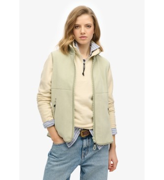 Superdry para mujer. W5011913A Chaleco con forro polar Active verde (XXS), Casual, Poliéster