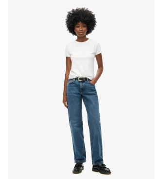 Superdry para mujer. W7011160A Jeans Straight azul (26/30), Casual, Algodón, Deni