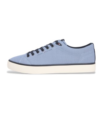 Tommy Hilfiger para hombre. FM0FM05513 Zapatillas de malla con logo bordado azul (42), Plano, Cordones, Casua