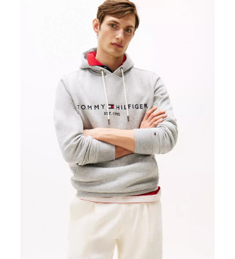 Tommy Hilfiger para hombre. MW0MW10752 Sudadera Core Logo gris (S), Casual, Poliéster, Manga larga, Algodón Orgánico