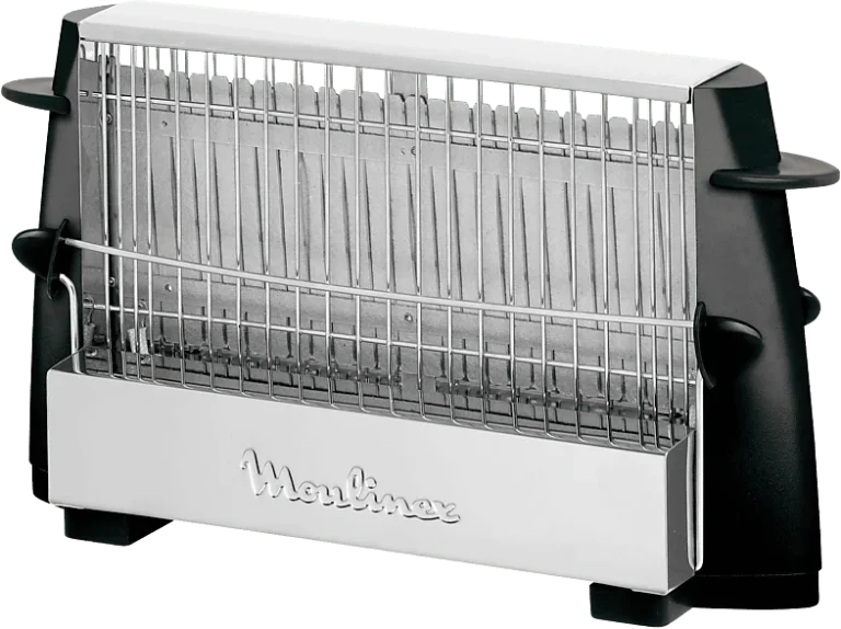 Tostadora - Moulinex A15453, Capacidad para hasta 4 rebanadas, Estructura de acero inoxidable, Todo tipo pan, Negro