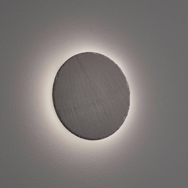 Trio Lighting Lámpara de pared LED Raven de pizarra, redondo