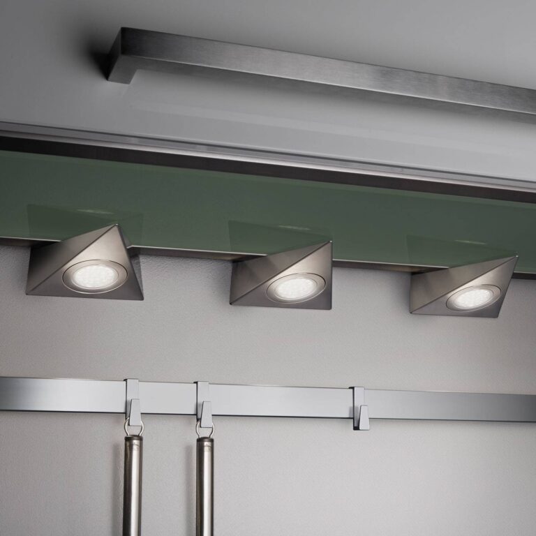 Trio Lighting Lámpara LED bajo armario Ecco, set 3, níquel mate