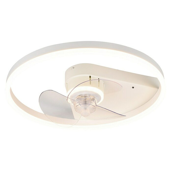 Trio Lighting Ventilador de techo Borgholm (Blanco, 50 cm, 30 W, Blanco cálido) + Garantía BAUHAUS 5 años para equipos eléctricos y motorizado