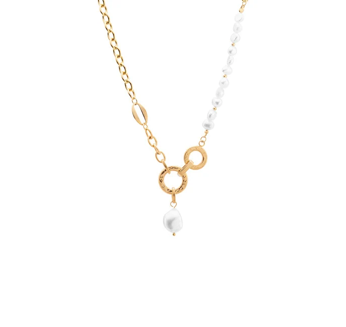 Troli Collana de acero Charming con perlas sintéticas VBS006S-PET