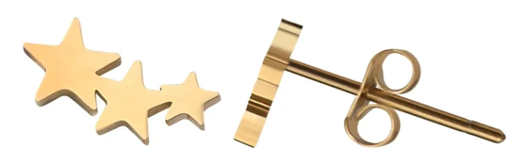 Troli Pendientes longitudinales chapados en oro con estrella