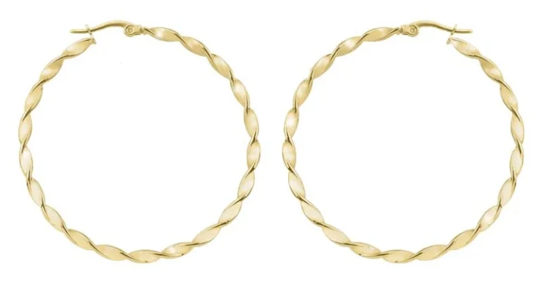 Troli Pendientes redondos chapados en oro 2 - 5 cm - Diámetro: 4 c