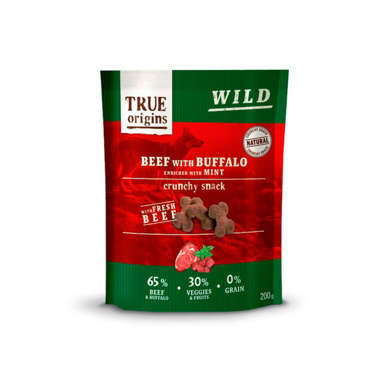 True Origins 4 bolsitas x 200 g True Origins Wild Galletas Ternera con Bufalo y Menta para perros ¡Pack Ahorro!
