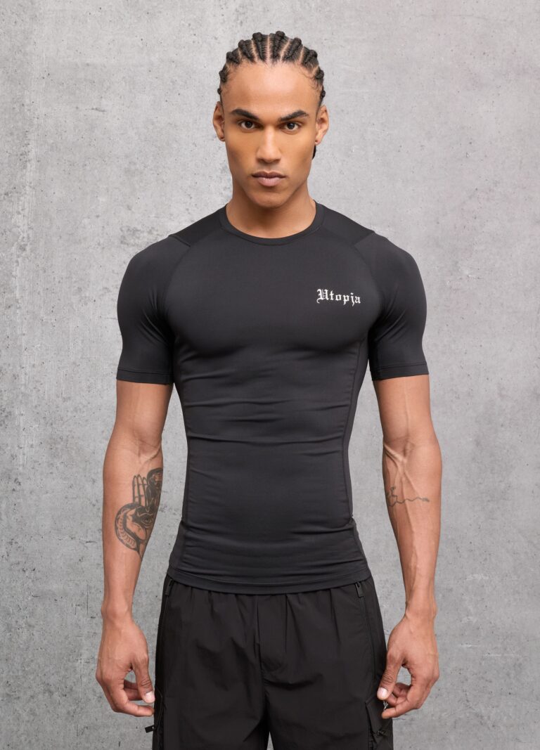 Utopja Camiseta Activa Negra Kombat, Hombre, Negro, Talla: