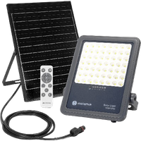 Aigostar Foco proyector LED solar con control remoto,focos solare de 300W, 3000LM, luz blanca fría de 650